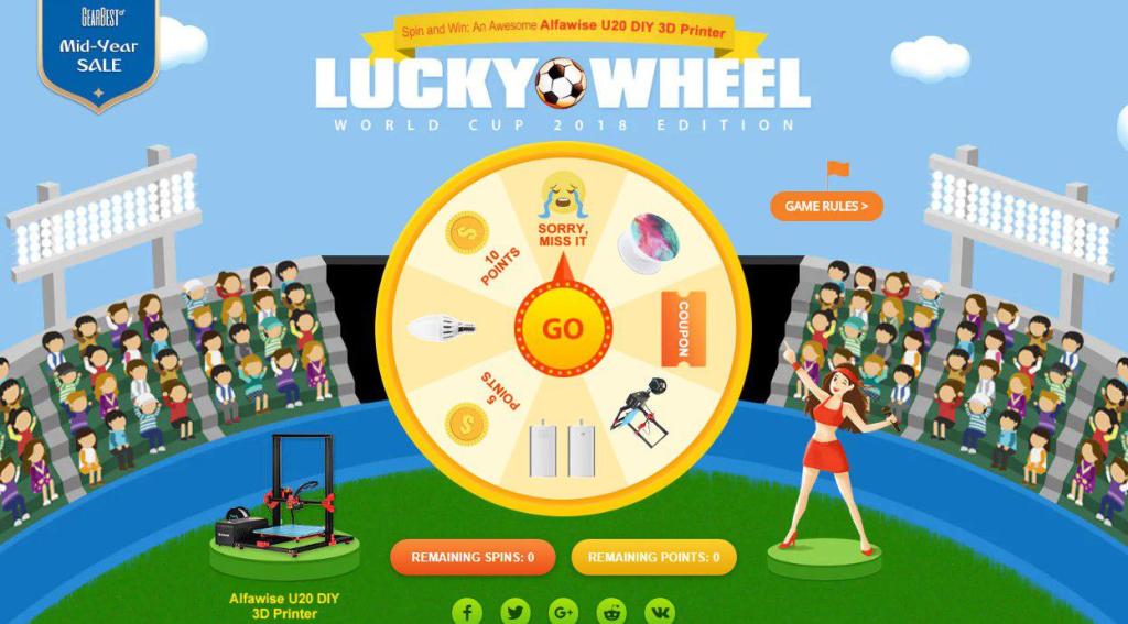 RUOTA DELLA FORTUNA su GEARBEST!