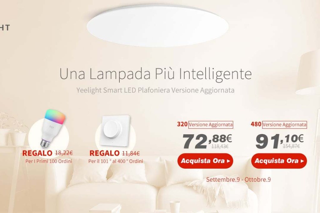 NUOVE PLAFONIERE XIAOMI YEELIGHT 480mm e&nbsp;320mm!